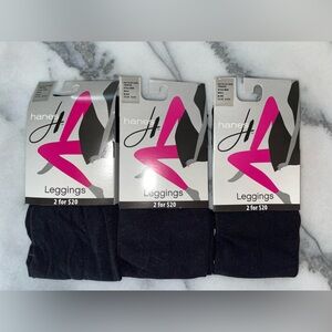 Hanes Black Leggings, 3 pair